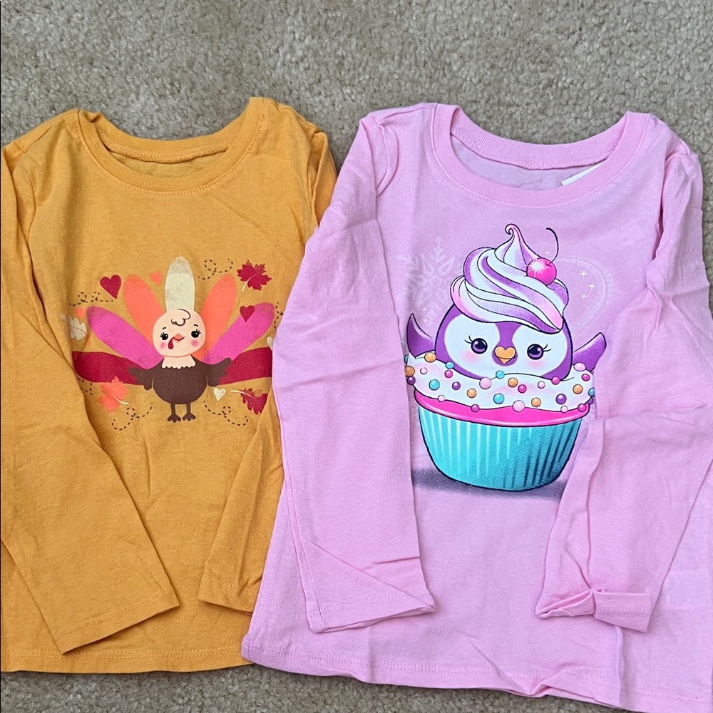 The Children's Place Pink and Orange Long Sleeve Tees